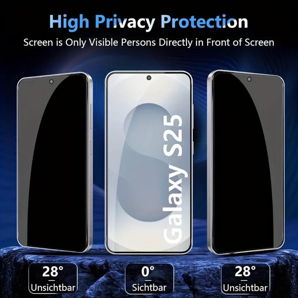 Samsung Galaxy Screen Protector Privacy + Camera Lens 2+2 Pack – 9H Anti-Spy Tempered Glass, Fingerprint Unlock Support, HD Clear, Anti-Scratch, Easy Install, Galaxy S23 Ultra & A34