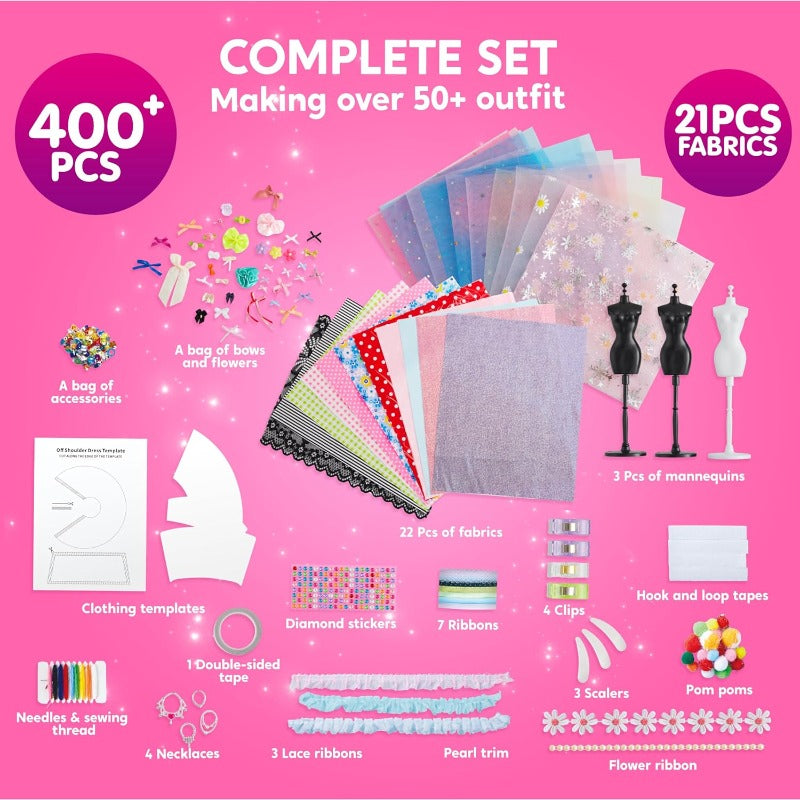 No-Sew Fashion Design Craft Kit with Mannequin Styling Activities