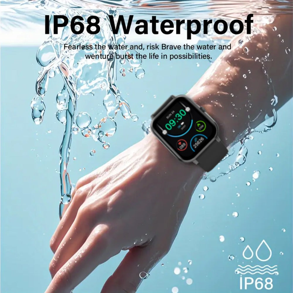 Fitness Smartwatch 1.83 Inch HD+ Full Touch Screen Bluetooth 5.2 Wireless Calling Step Tracker Distance Calorie Counter Wristband for Men Women Compatible with iPhone Android – Black Pink Silver