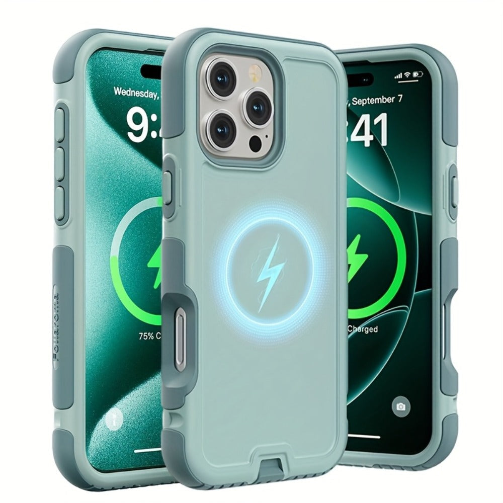 3-Layer Warrior Armor iPhone Case Full Body Shockproof Drop Protection Soft Lining Built-In Dust Plug for iPhone 17 Pro Max 17 Pro 17 Plus 17 16 Pro Max 16 Pro 16 Plus 16 15 Pro Max 15 Pro 15 Plus 15 14 Pro Max 14 Pro 14 Plus 14