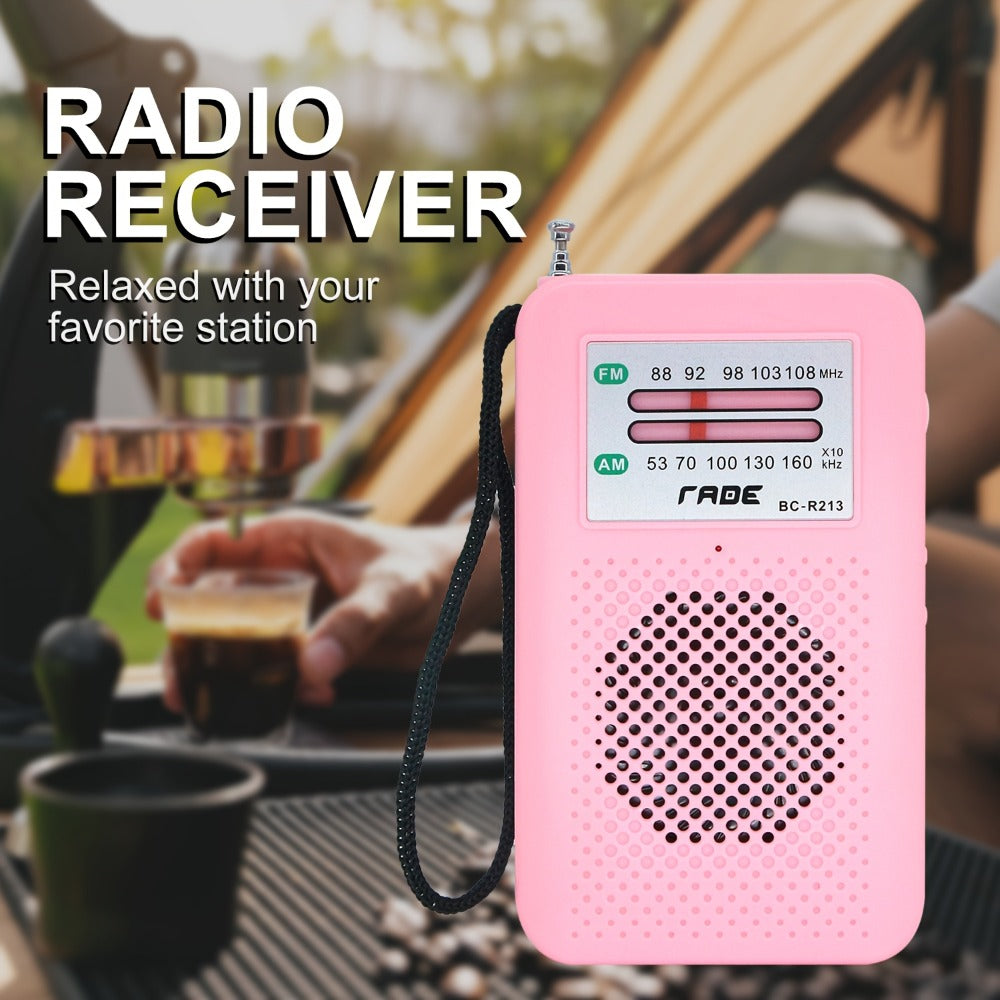 Portable AM FM Radio Battery Powered Handheld with Manual Tuner, Headphone Jack, Built-in Speaker, Adjustable Telescopic Antenna & Wrist Strap for Camping, Travel, Emergency & Outdoor Use