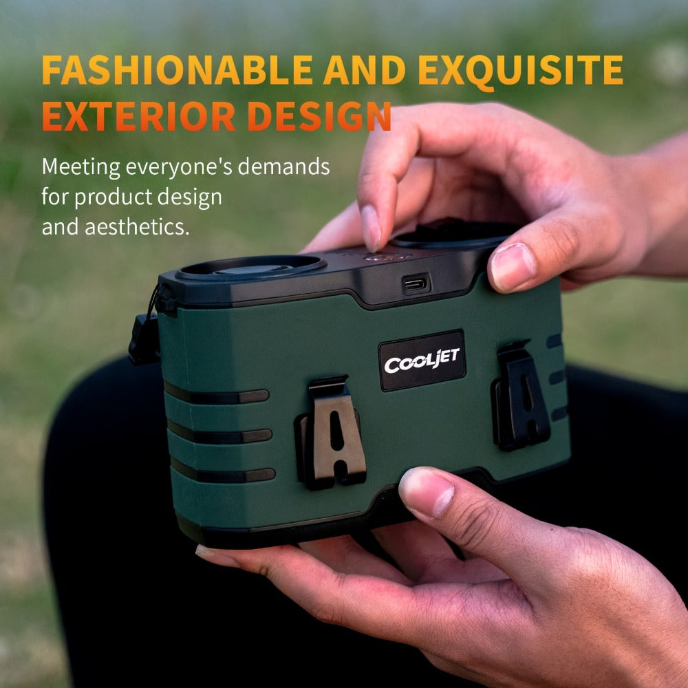 Portable Waist Fan 20000mAh – Dual Vent 7W Brushless Motor, 10 Speed Levels, 4 Wearing Modes, LED Digital Display, USB-C Charging, Wearable Neck & Waist Cooling Fan for Outdoor Camping Hiking Fishing