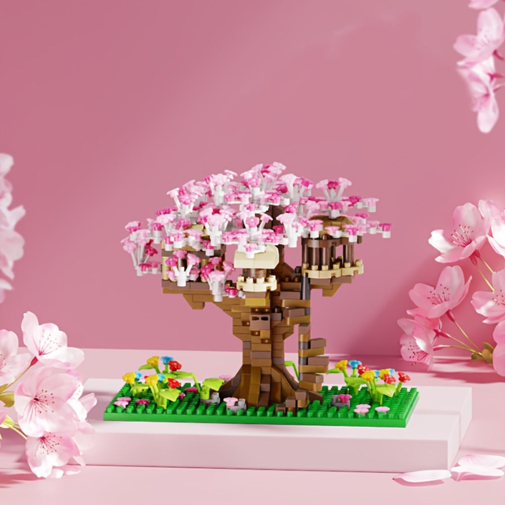 Sakura Cherry Blossom Tree House Mini Building Block Set