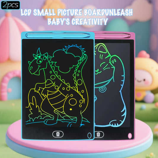 LCD Drawing Tablet with Stylus, 2 Pack 8.5 Inch Reusable Doodle Pad, Blue & Pink
