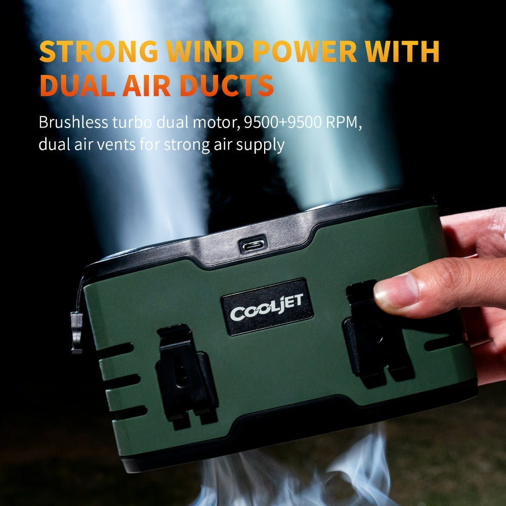 Portable Waist Fan 20000mAh – Dual Vent 7W Brushless Motor, 10 Speed Levels, 4 Wearing Modes, LED Digital Display, USB-C Charging, Wearable Neck & Waist Cooling Fan for Outdoor Camping Hiking Fishing