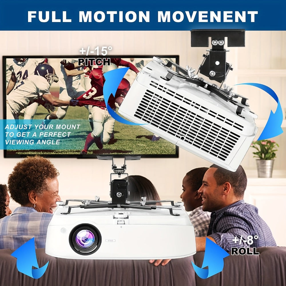 Ceiling Mounted Projector Bracket Adjustable Angle Height & Extendable Arm, 40LB Load Capacity, Universal LCD DLP Projector Mount Hanger for Home Theater Office Classroom