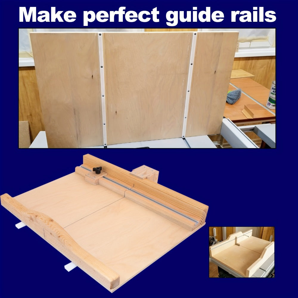 UHMW Miter Bar for Table Saw Crosscut Sled – 3/4" x 3/8" x 17" Predrilled T-Slot Track with 10 Screws for Jigs Fixtures & Miter Slots, Smooth Low-Friction Glide