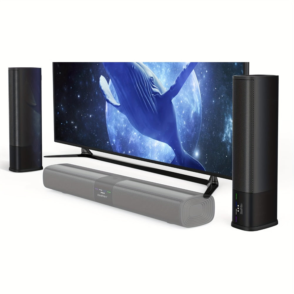 2.1 Channel Soundbar with Subwoofer for TV PC Gaming – Wireless Bluetooth Optical AUX Wall-Mountable Surround Sound System, Plug & Play Home Theater Speaker