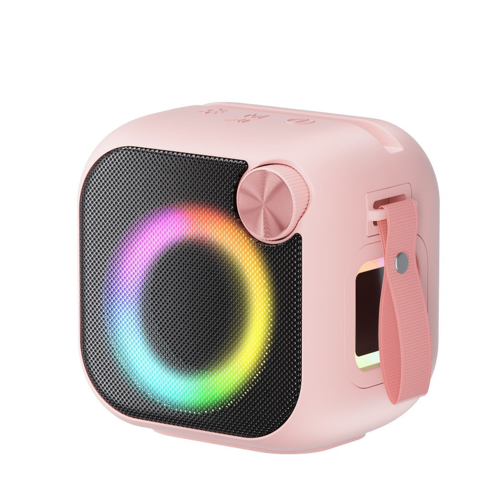 4-in-1 Wireless Portable Bluetooth Speaker with RGB Lighting, HD Sound, Built-in Sling, USB TF Card AUX FM, Type-C Rechargeable, Outdoor Speaker for Cycling Camping Sports Hiking