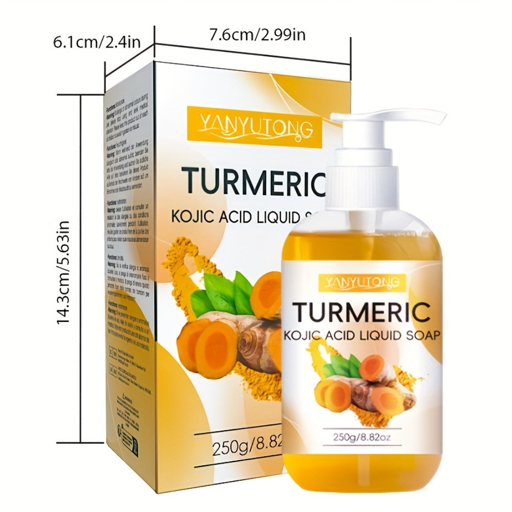 Turmeric Kojic Acid Body Wash 250g Deep Cleansing Skin Brightening - Rich Foam Liquid Soap for Dark Spots Hyperpigmentation Even Skin Tone Moisturizing Shower Gel All Skin Types 8.82 oz