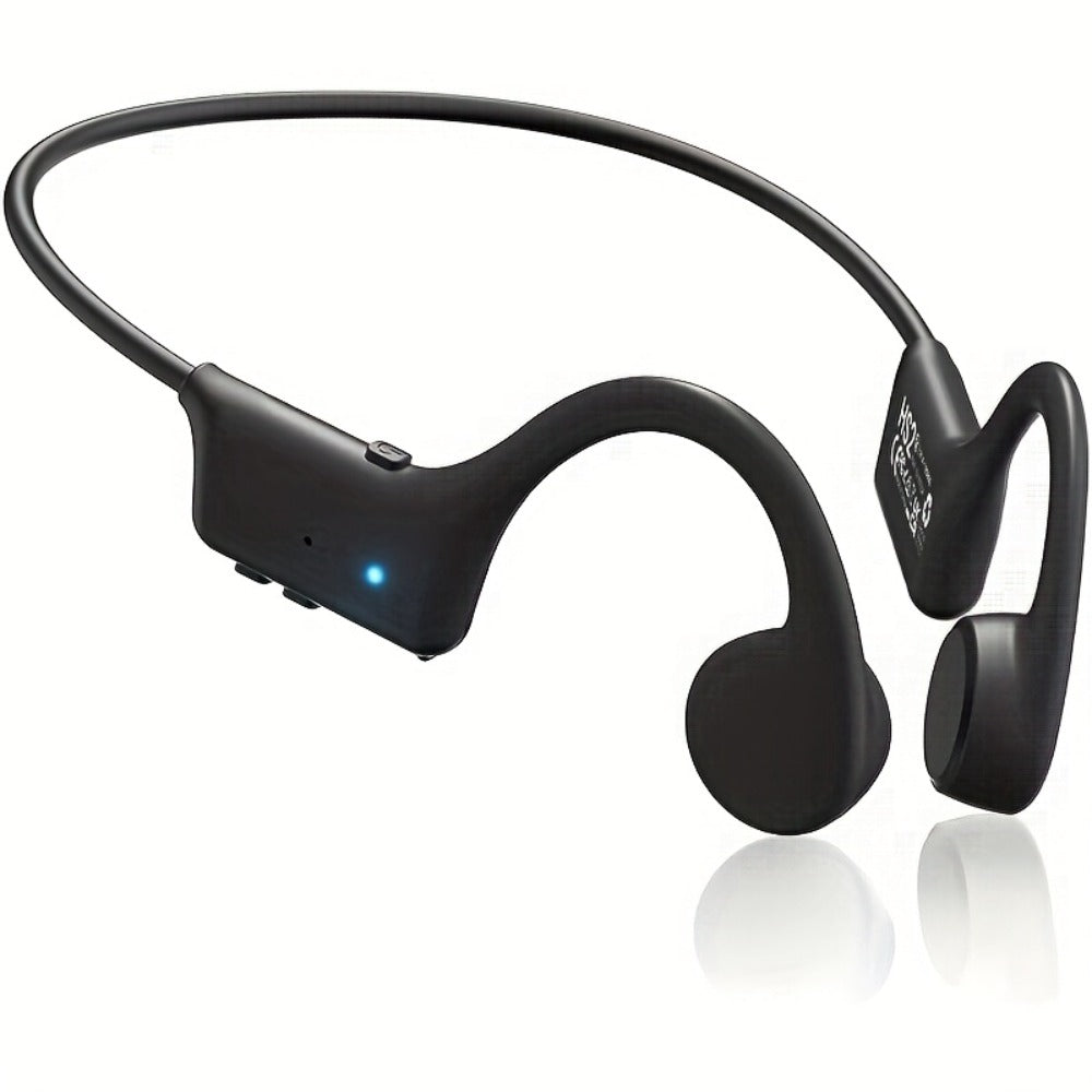 Open-Ear Bone Conduction Headphones 12H Playtime Wireless with Microphone Black Blue Sports Headset for Running Gym Workout Cycling Hiking Ambient Awareness Birthday Gift