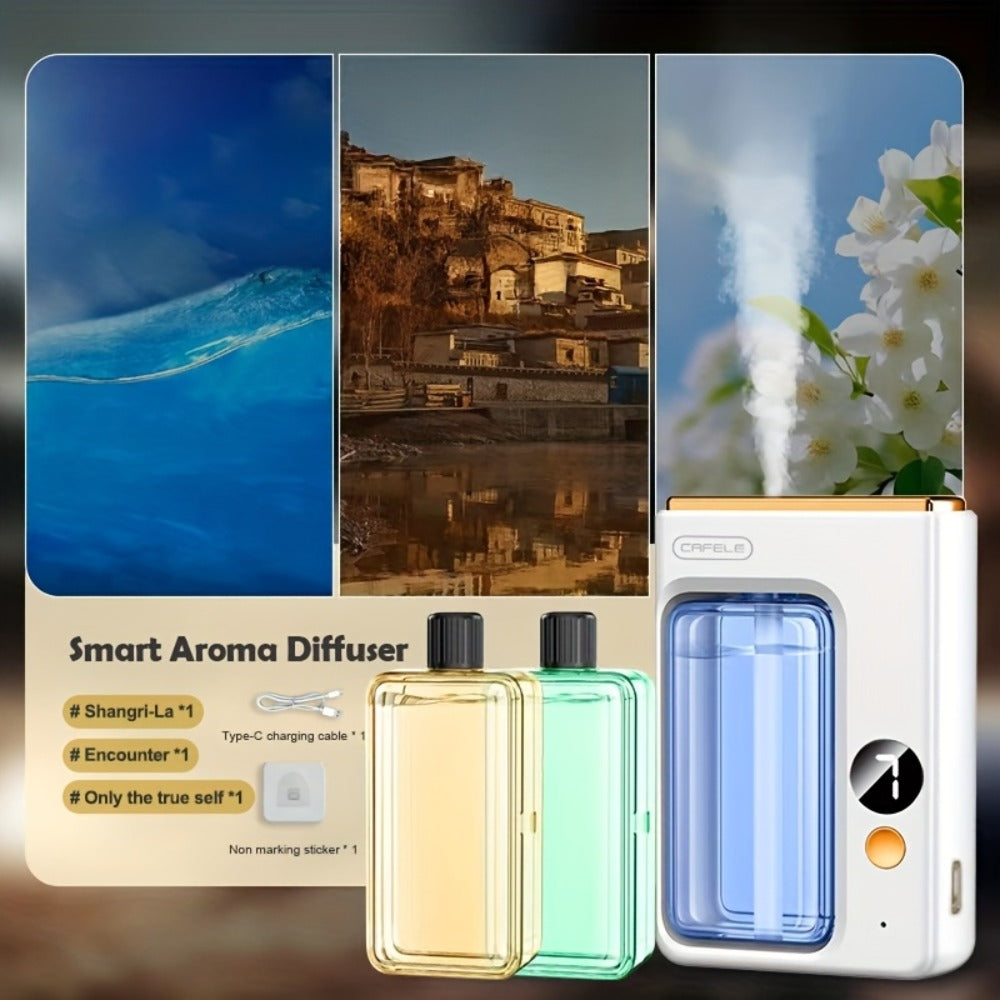 Ultrasonic Essential Oil Diffuser & Humidifier with Auto Shut-Off, Quiet Aromatherapy for Home Bedroom Office – Choose Hilton Gardenia Ocean Shangri-La Encounter Scent Bundle