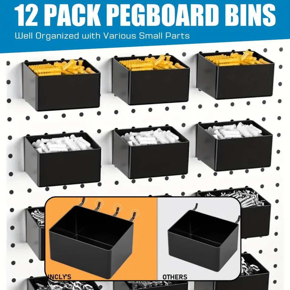 Pegboard Hooks Organizer Kit 278pcs with Bins – 1/8 & 1/4 Inch Peg Board Hook Assortment for Garage Wall Tool Storage | Hanging Storage Accessories for Workshop, Craft Room & Home Organization