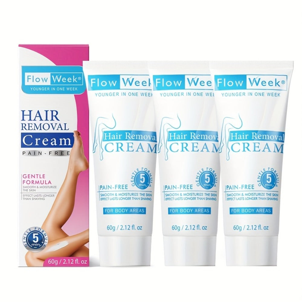 Hair Removal Cream for Men Gentle Fast-Acting Alcohol-Free Depilatory Cream Body Legs Arms Chest Back Intimate Areas Painless Smooth Skin Hair Remover Sensitive Skin Safe 1pc 3pc 5pc Value Pack