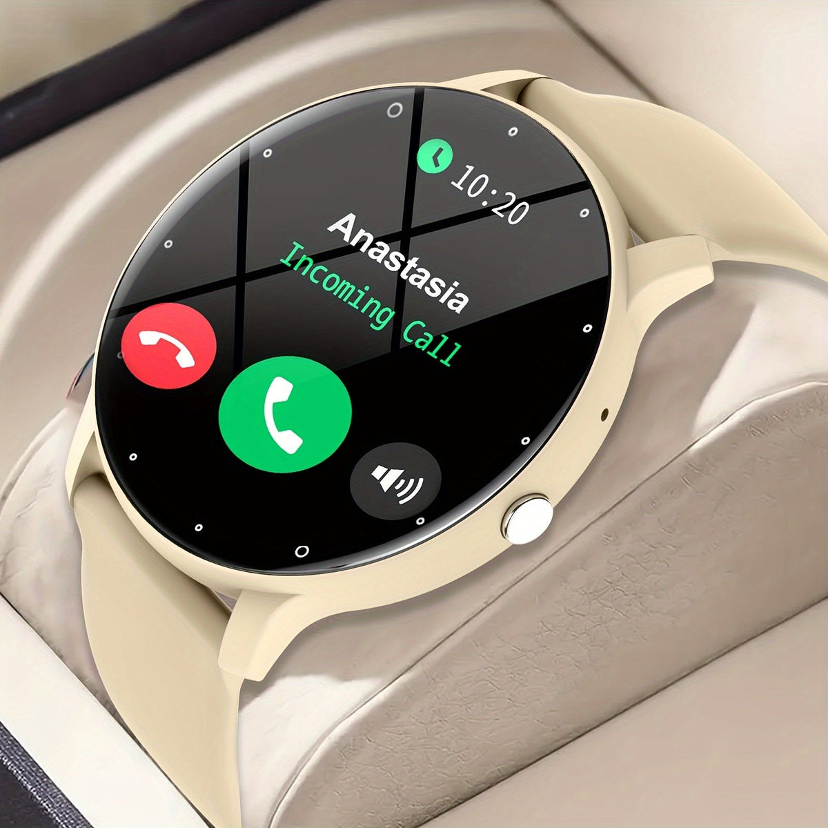 Wireless Charging Round Smartwatch for Women Men 230mAh Battery Multi Sport Mode Call SMS Notification Custom Wallpaper Silicone Strap Compatible with iPhone Android – Black Pink Gold