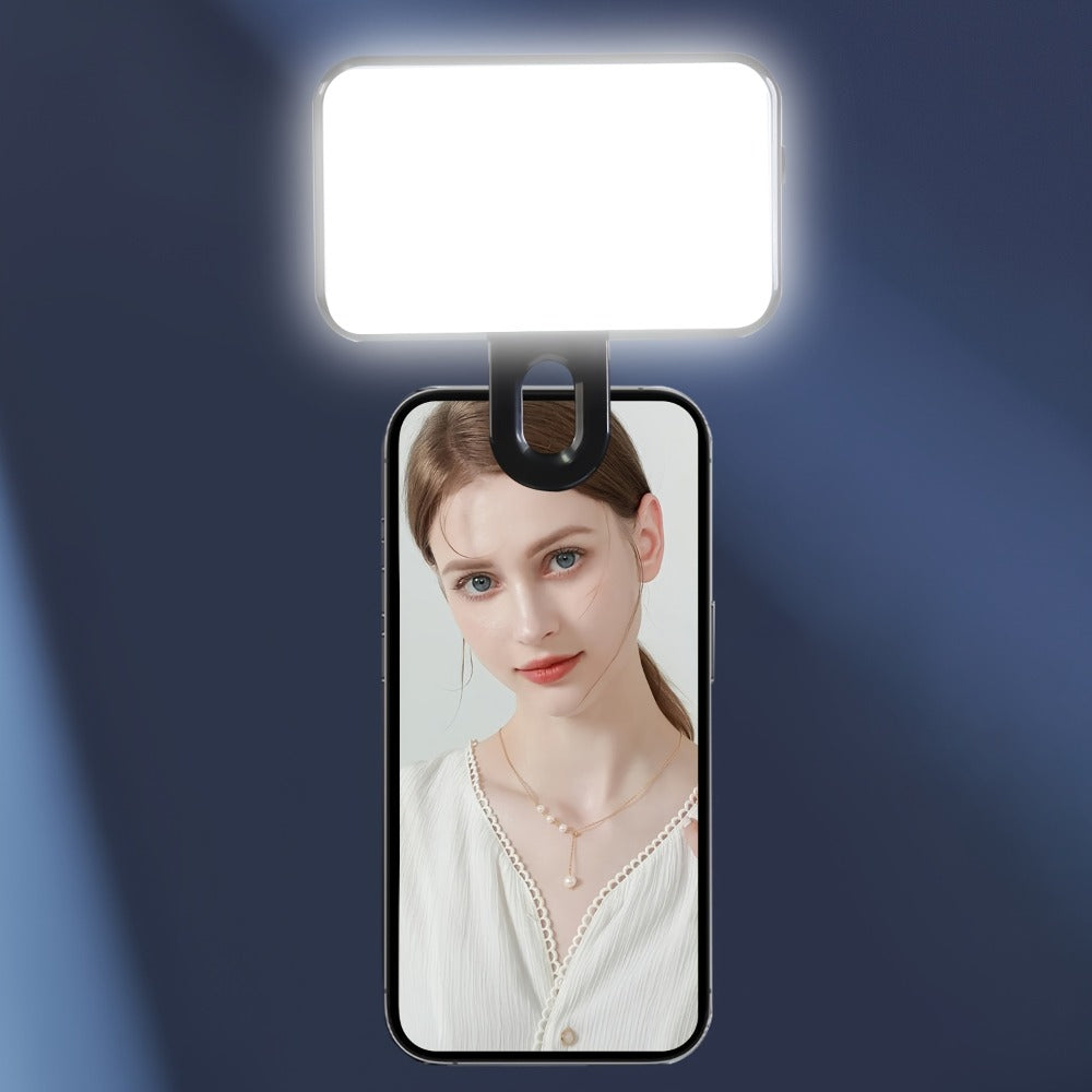 Clip-On LED Fill Light for Phone Laptop Tablet Mini Portable Selfie Light for Video Conferencing Live Streaming Makeup Photography Battery Powered Compact Clip Light