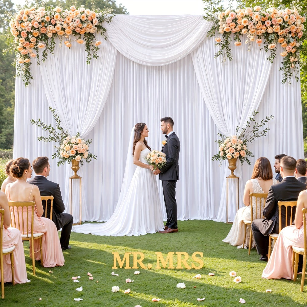 Photography Backdrop 4-Pack 5x10ft Polyester Spandex Background Cloth | Wrinkle-Resistant, Soft & Smooth with Pole Pockets | Wedding, Birthday, Banquet, Party & Event Decoration Curtains