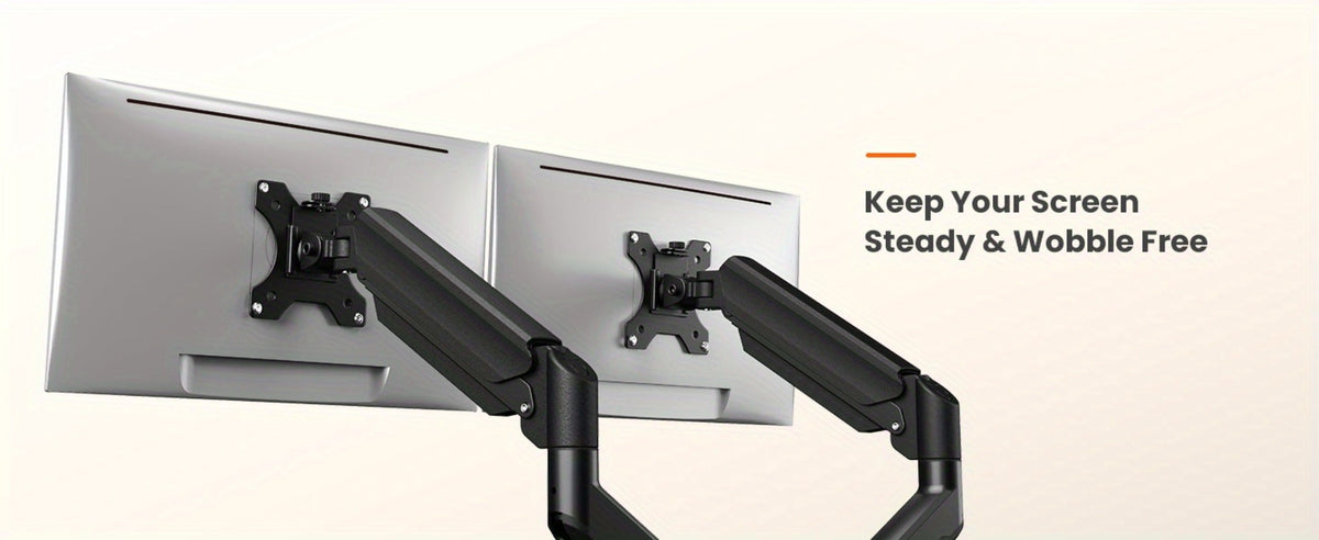 Dual Monitor Stand for 32 Inch Screens, Full Motion Dual Monitor Arm with 180° Swivel Tilt 360° Rotation, VESA 75/100mm, Max 22 lbs Each Arm, Adjustable Height for Home Office Desk Setup