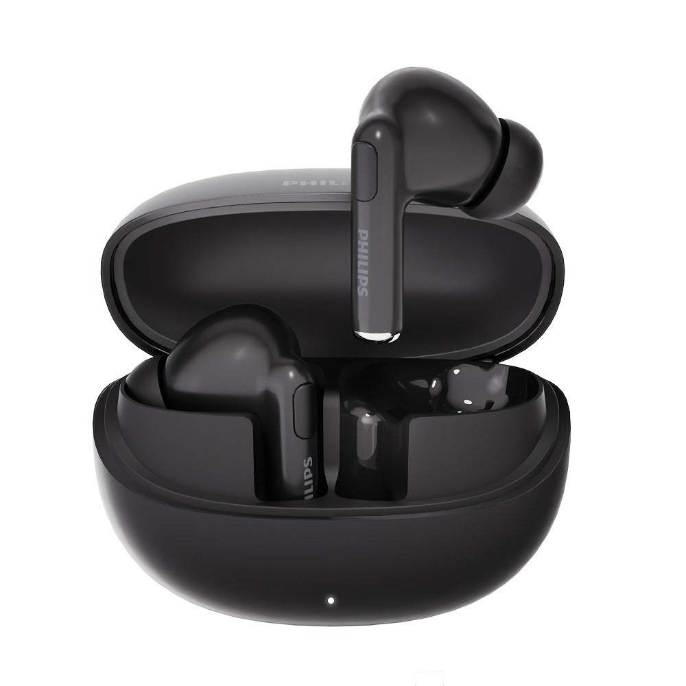 Philips Bluetooth 6.0 Semi-Open Back Wireless Earbuds, Ultra-Long Battery Life Noise Cancelling Rechargeable Lithium, Comfortable Sleek Design for Sports Gaming Universal Phone Compatible iPhone Android
