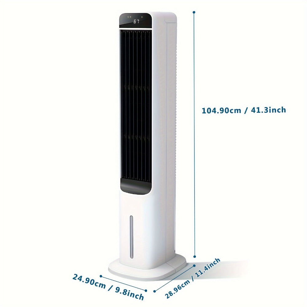 Evaporative Air Cooler Portable 1.32 Gal, 3-in-1 Swamp Cooler Fan Humidifier with Ice Cooling, 4 Ice Packs, 70° Oscillation & Low Noise, Bladeless Tower Fan Air Conditioner for Bedroom Kitchen Office