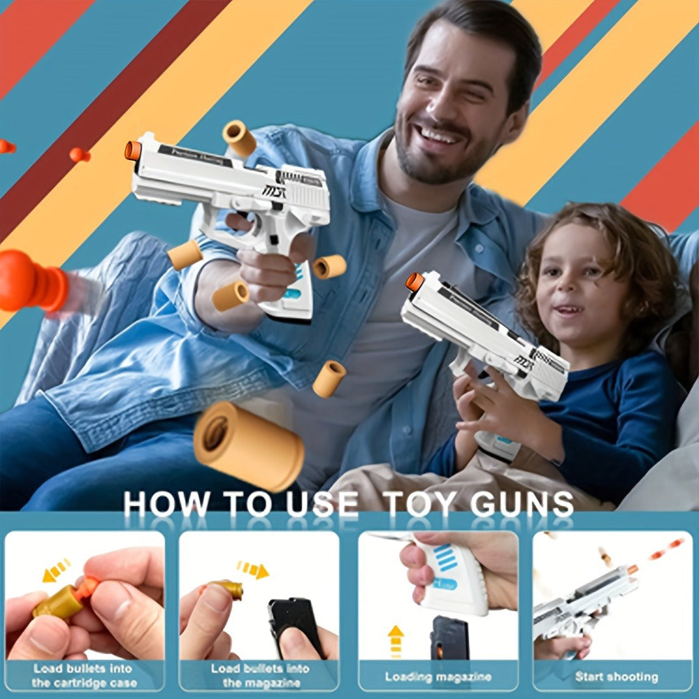 USP Soft Clip Toy Gun Pistol with Continuous Shooting – 100 Bullets & 2 Magazines Rapid Fire Foam Blaster for Kids Boys Girls Ages 6+, Outdoor Shooting Game Halloween Thanksgiving Christmas Birthday Gift