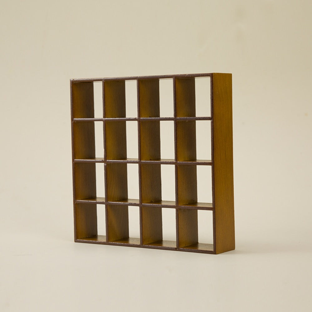 1:12 Scale Dollhouse Display Cabinet with 16 Compartments