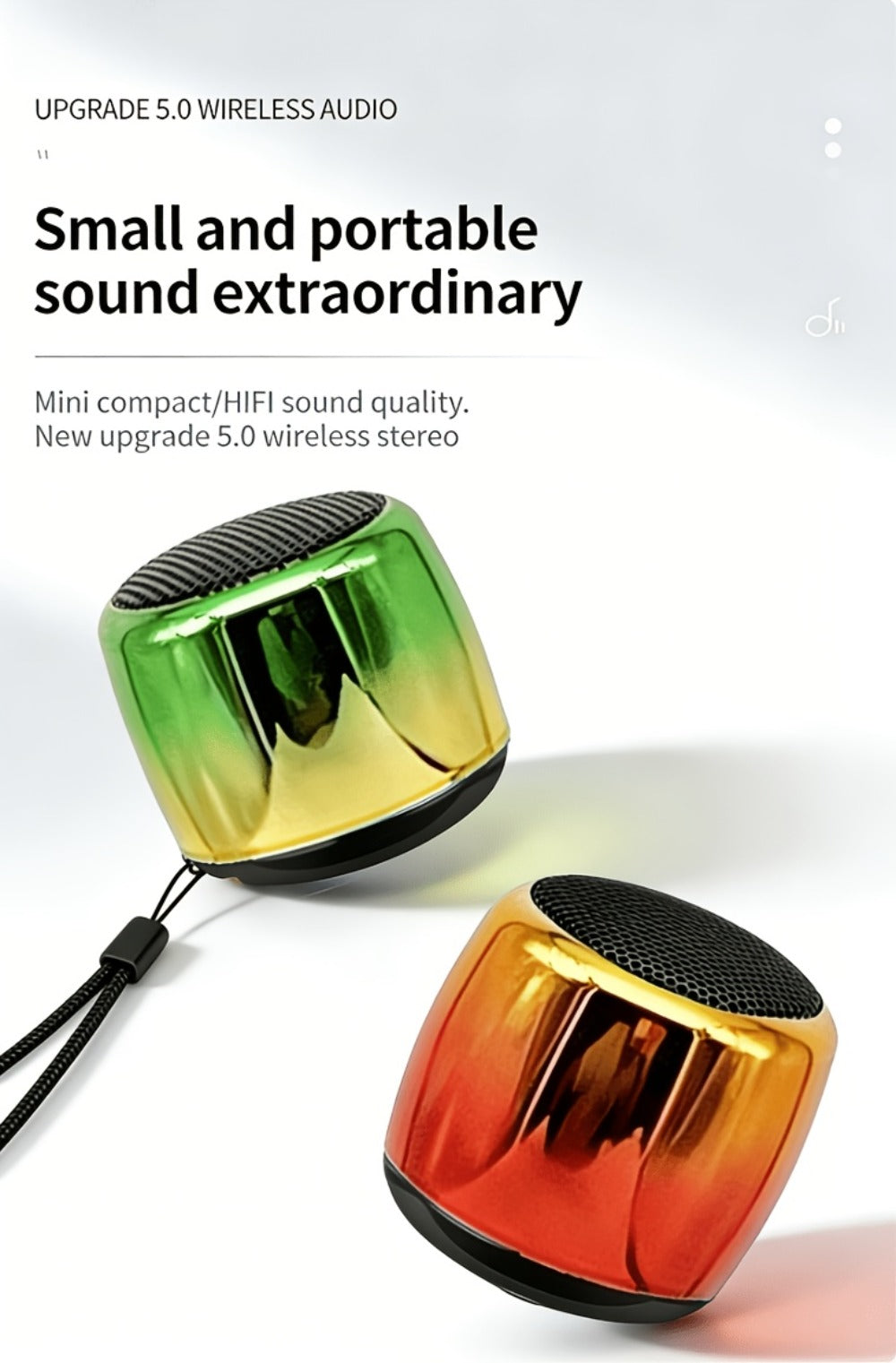 Thumb-Sized Mini Wireless Bluetooth Speaker with Built-In Mic, TWS Pairing, 360° Stereo Surround Sound, Multiple Color Options for Music Podcasts Travel and Outdoor Use