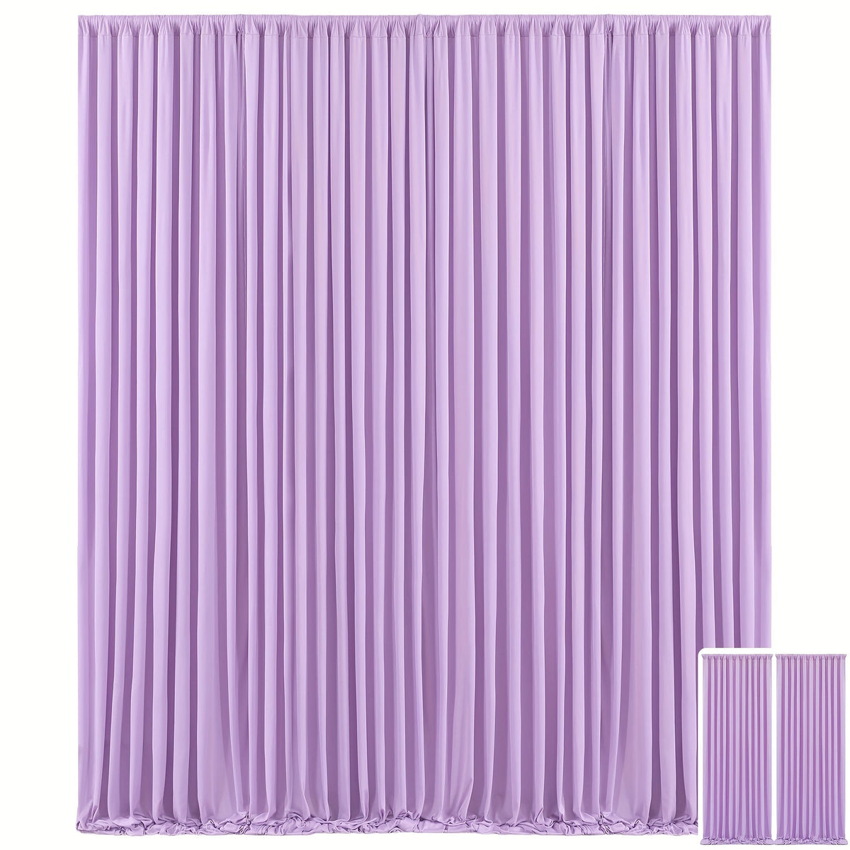 10x10Ft Polyester Photography Backdrop 2-Pack – Photo Booth Background Curtain for Party, Birthday, Wedding, Holiday, Stage & Exhibition Decoration, Wrinkle-Free, Machine Washable, Easy Pole Install