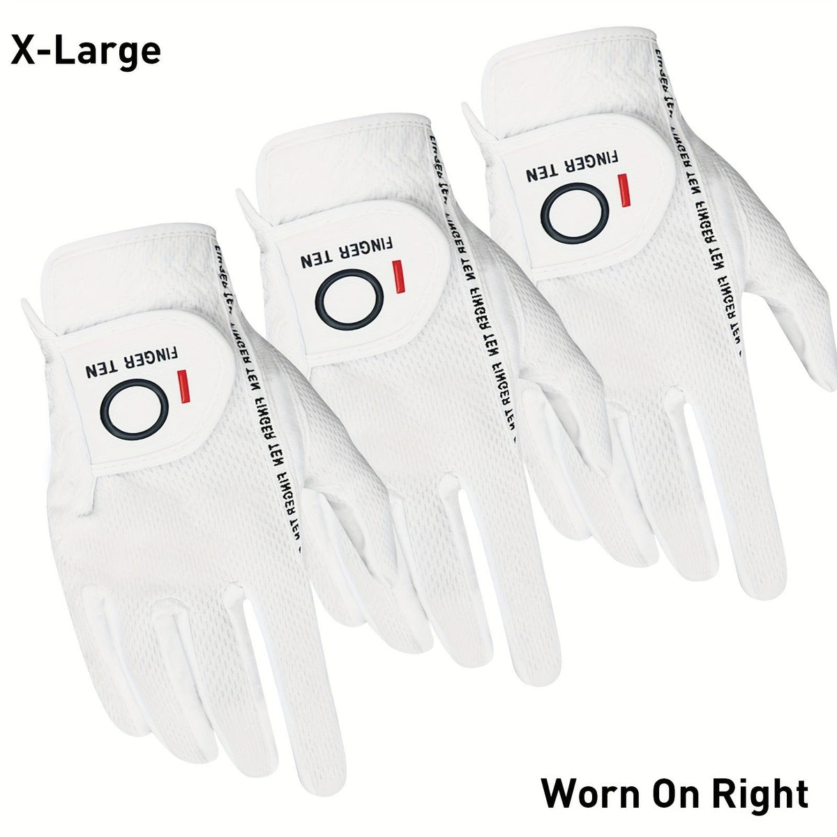 Wet Weather Golf Gloves Rain Grip 3-Pack for Men | Breathable Water-Resistant Golf Gloves for Left & Right Hand – Durable Comfortable Fit in Hot & Wet Conditions (Black, Gray, White | S–3XL)