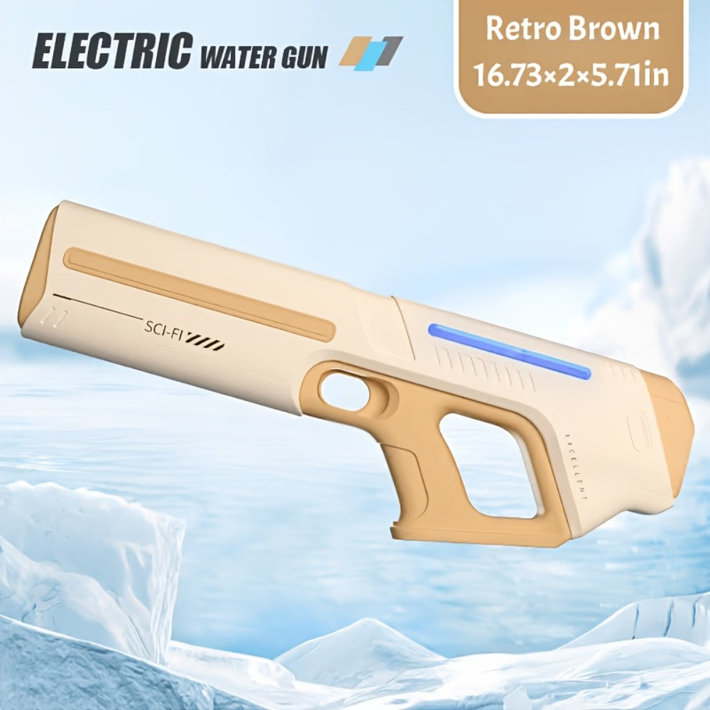 LED Light-Up Electric Water Gun Auto-Fill USB Rechargeable 40Ft Range Motorized Squirt Blaster with Light Show for Kids Adults Pool Party Beach Backyard Night Battle
