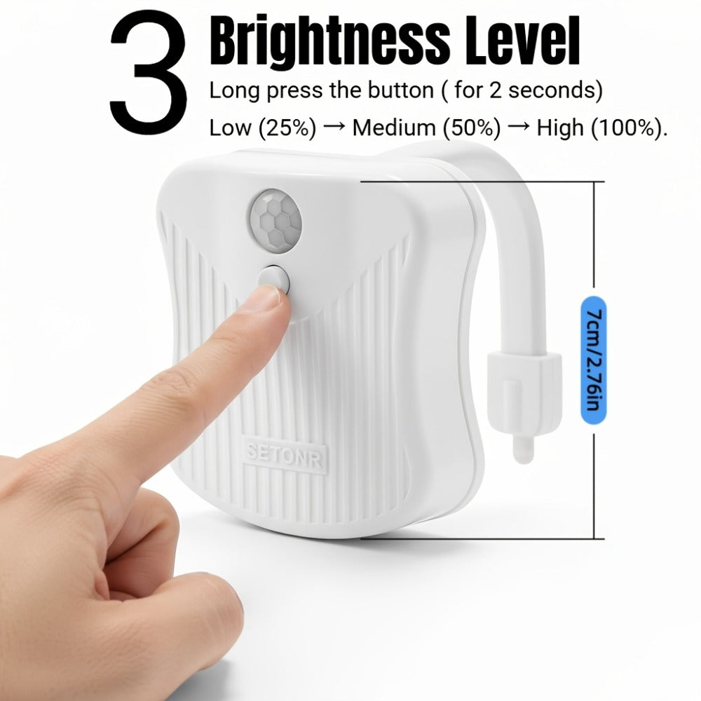 Toilet Night Light 2 Pack Motion Activated Dimmable LED – Smart Bathroom Bowl Light with Motion Sensor Auto On Off for Bathroom Toilet Seat Night Safety Gift