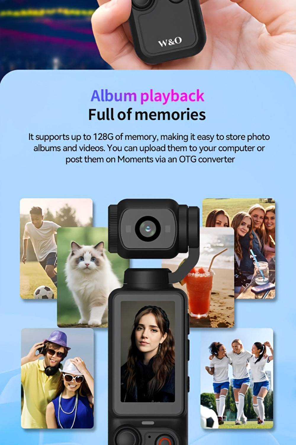 UHD Pocket Camera with 180° Rotating 1.9" Screen, 2000mAh Battery, Webcam Function, USB-C Charging, 32GB Memory Card Included, Mini Compact Camera for Outdoor Sports Cycling Travel Vlogging