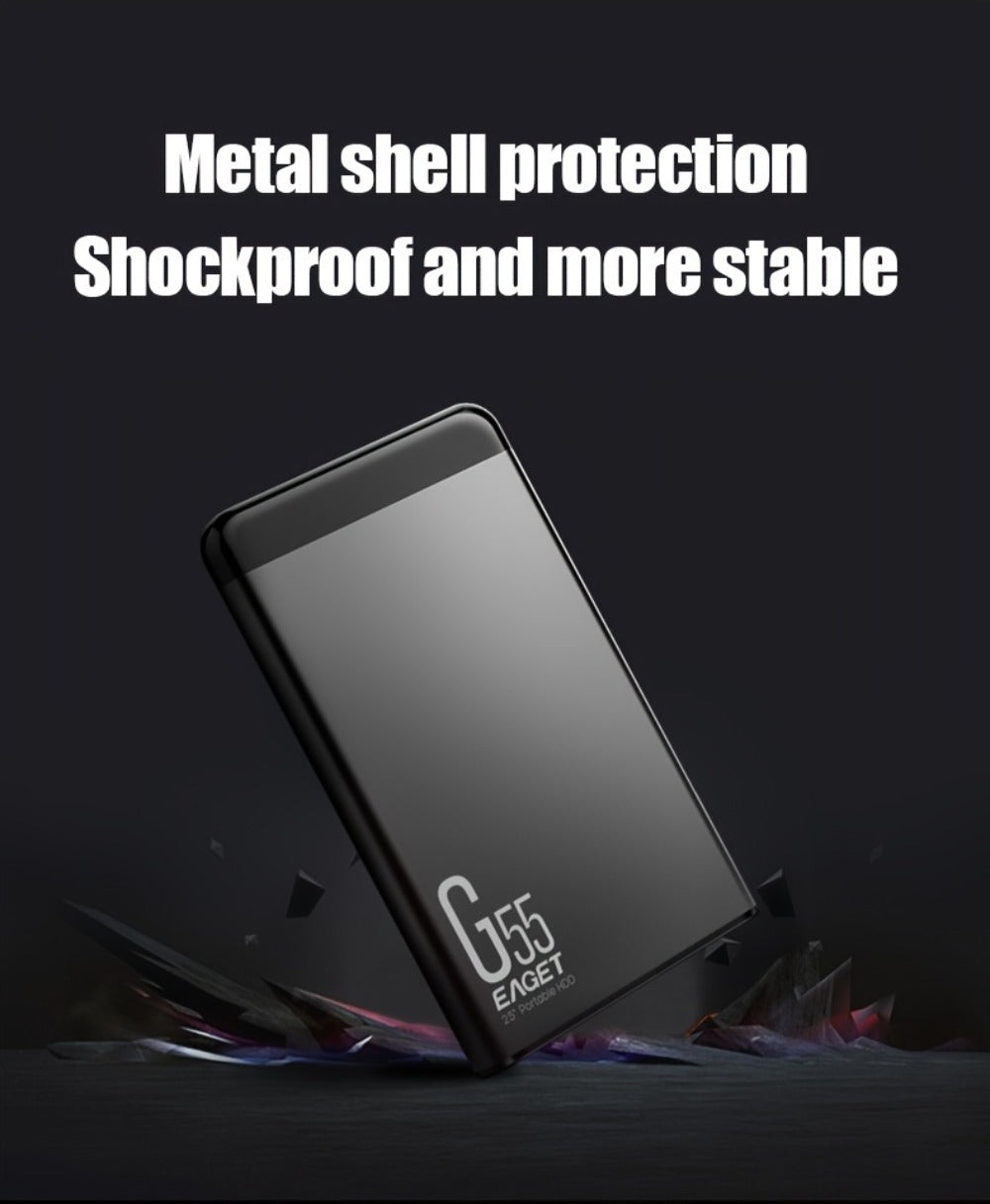 500GB Portable External Hard Drive USB 3.0 Metal Enclosure HDD High-Speed Mobile Backup Storage Plug & Play for PC Mac MacBook PS4 PS5 Xbox Smart TV – EAGET G55 Compact Durable Design