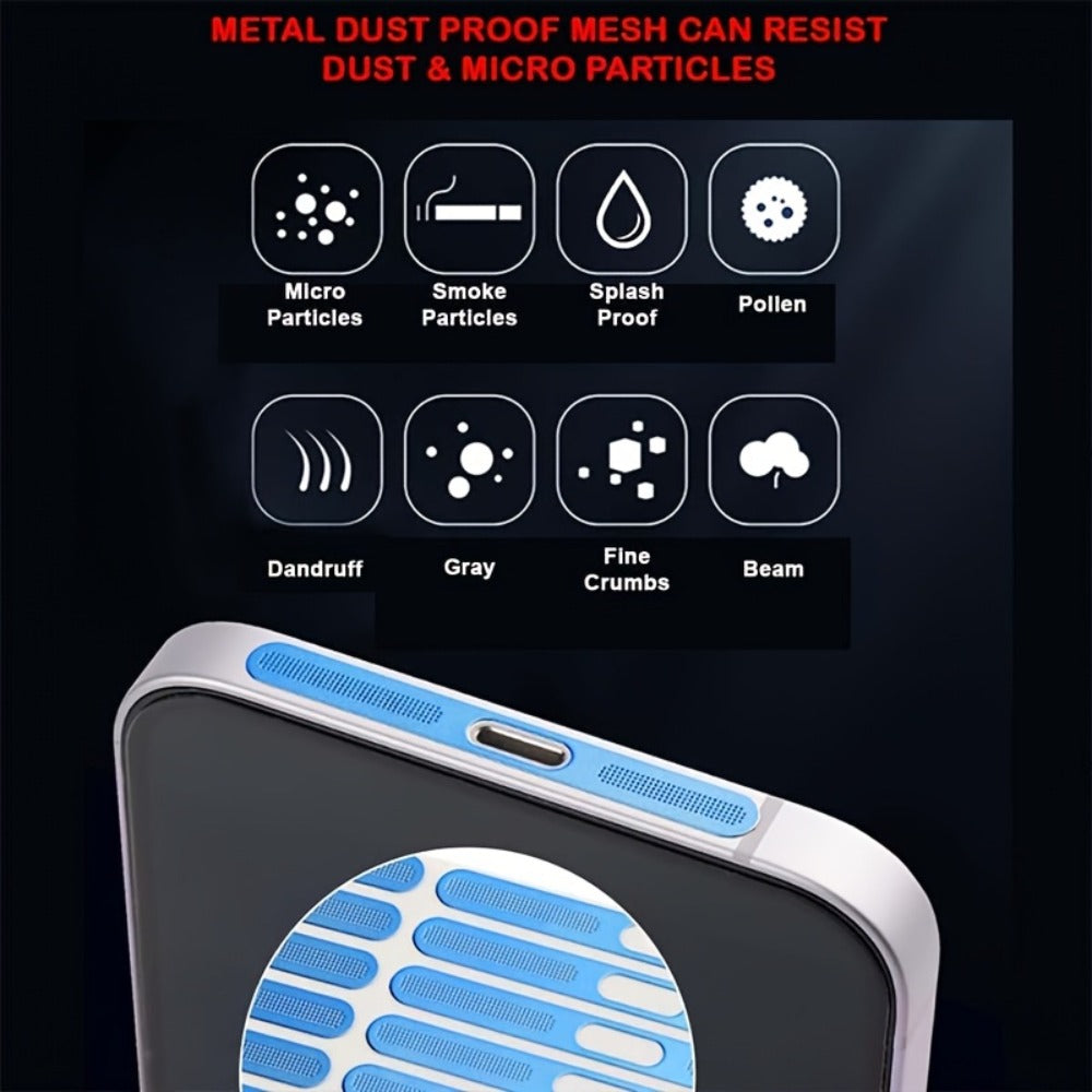 Metal Speaker Dust Mesh for iPhone 2-Pack – Anti-Dust Cover Sticker, Dustproof Mesh Net for Speaker & Earpiece, Multiple Colors, Compatible with iPhone 16 / 15 / 14 / 13 / 12 / 11 Series