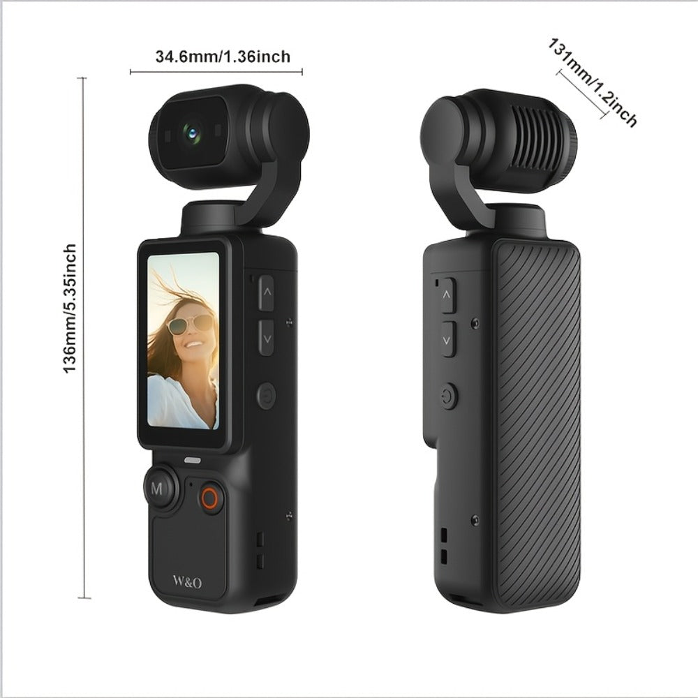 4K UHD Pocket Body Camera 32GB Card 2000mAh Battery 16X Zoom 180° Rotation 1.9-Inch Screen Mini Video Audio Cam for Outdoor Sport Bike Travel Personal Use Christmas Gift