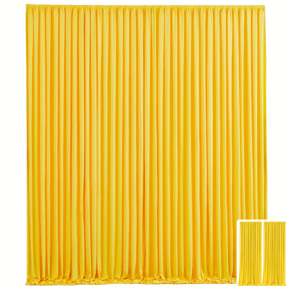 10x10Ft Polyester Photography Backdrop 2-Pack – Photo Booth Background Curtain for Party, Birthday, Wedding, Holiday, Stage & Exhibition Decoration, Wrinkle-Free, Machine Washable, Easy Pole Install