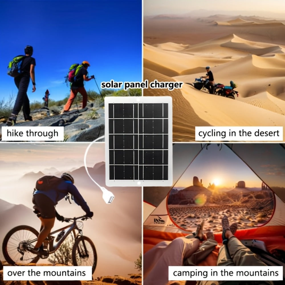 Outdoor Solar Phone Charger 5V USB 2.5A – Portable Solar Charging Panel for Camping Hiking Backpacking | Charges Phones Power Banks Flashlights Fans | Lightweight Compact Emergency Home Backup Solar Power