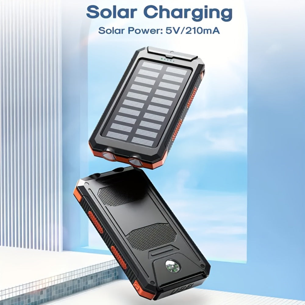 2-Pack Solar Power Bank 20000mAh 40000mAh Portable Dual USB Fast Charging with Built-In LED Flashlight - Emergency Solar Charger for Hiking Camping Outdoor Survival, Compatible with iPhone Android Samsung