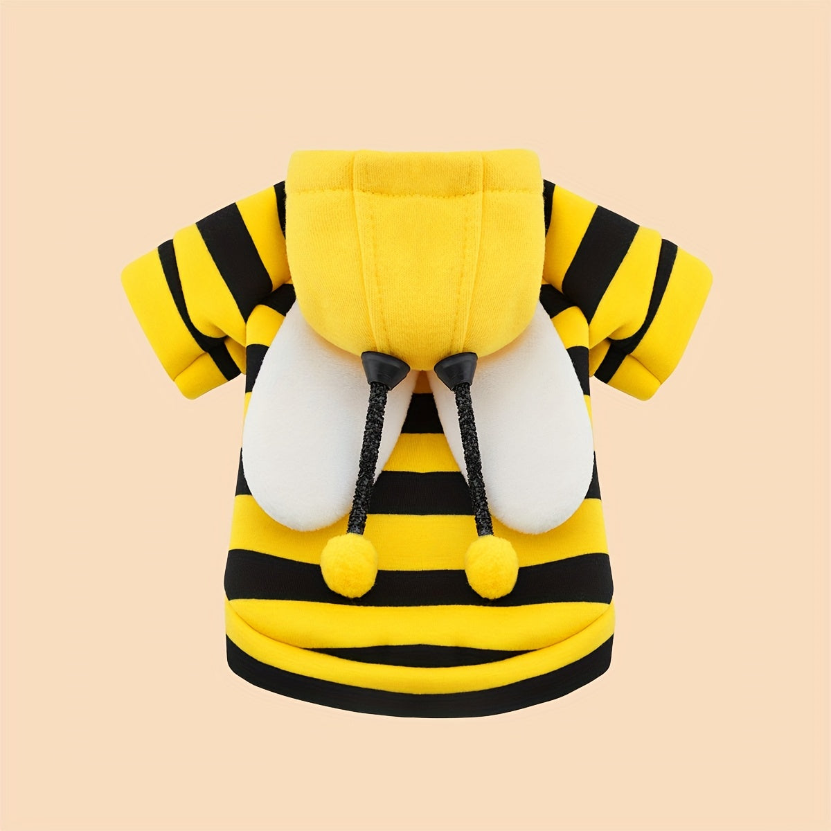 Bee Dog Costume Hoodie with Black-and-Yellow Stripes, Sizes XS, XL and XXL
