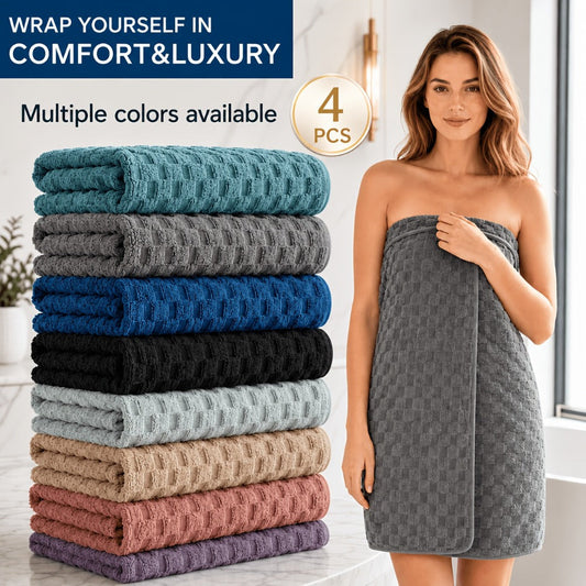 Striped Microfiber Bath Towels, Single and 4-Piece Random-Color Options