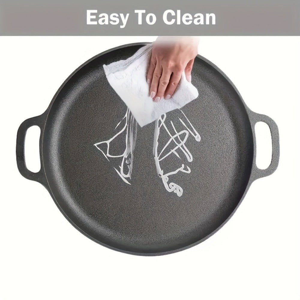 Cast Iron Frying Pan Non-Stick 11 Inch 28cm – Rust-Proof Anti-Deformation Even Heating | Oven & Induction Safe Skillet for Pizza Barbecue & Camping | Durable Cast Iron Pan Single or 2-Pack