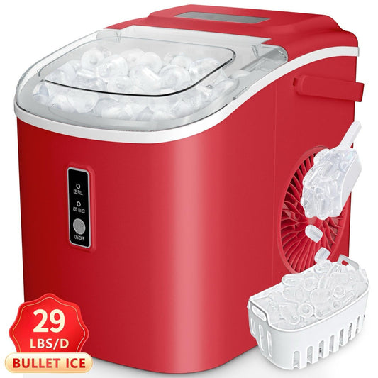 Countertop Bullet Ice Maker with 2 Ice Sizes, Self-Cleaning and Carry Handle