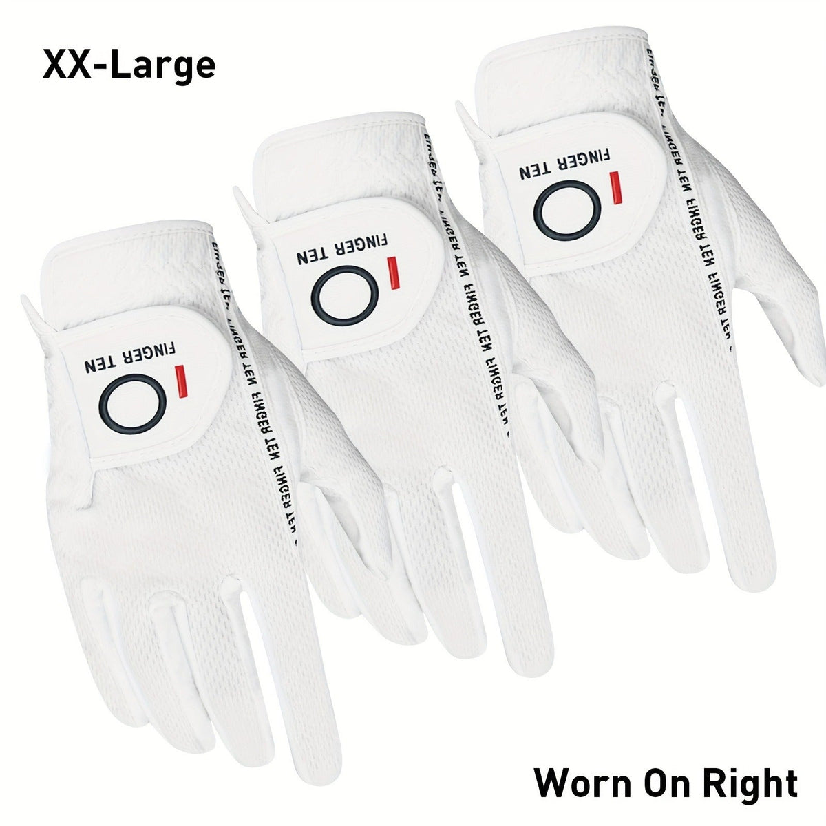 Wet Weather Golf Gloves Rain Grip 3-Pack for Men | Breathable Water-Resistant Golf Gloves for Left & Right Hand – Durable Comfortable Fit in Hot & Wet Conditions (Black, Gray, White | S–3XL)