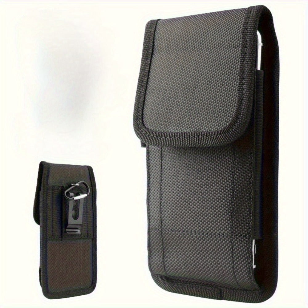 Belt Clip Phone Holster Pouch Universal 5.5–6.5 Inch Nylon Vertical Cell Phone Case Keychain Loop Pen Slot for iPhone Samsung Moto Android – Outdoor Hiking Work Construction Carry