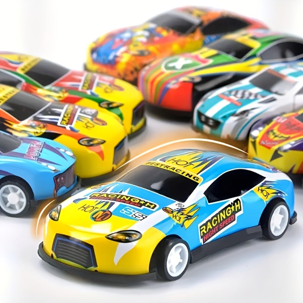 Mini Die-Cast Car Set with 54 Pull-Back Cars, 2 Stunt Cars & Play Mat