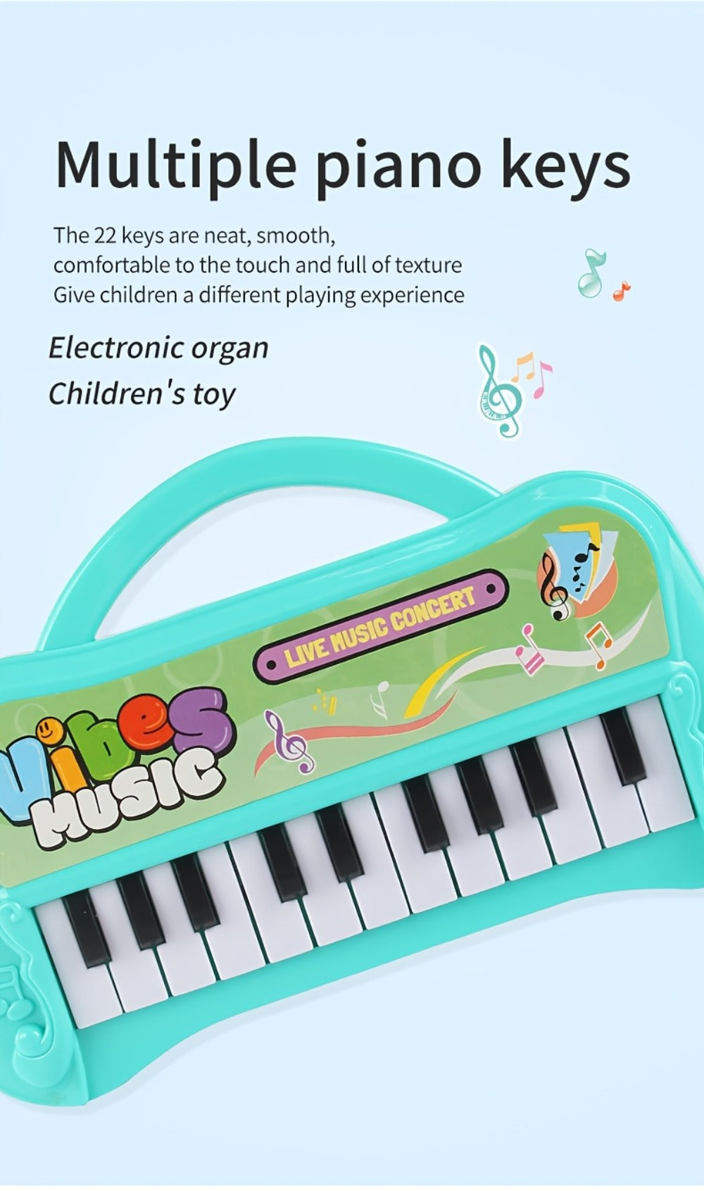 Kids Mini Piano Keyboard with 13 Keys, Electronic Music Toy in Four Colors
