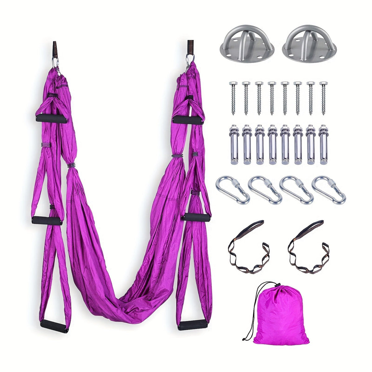Aerial Yoga Swing Hammock – Nylon Fabric for Flying Poses, Inversions & Versatile Yoga Practice at Home or Gym, Supports Aerial & Anti-Gravity Yoga