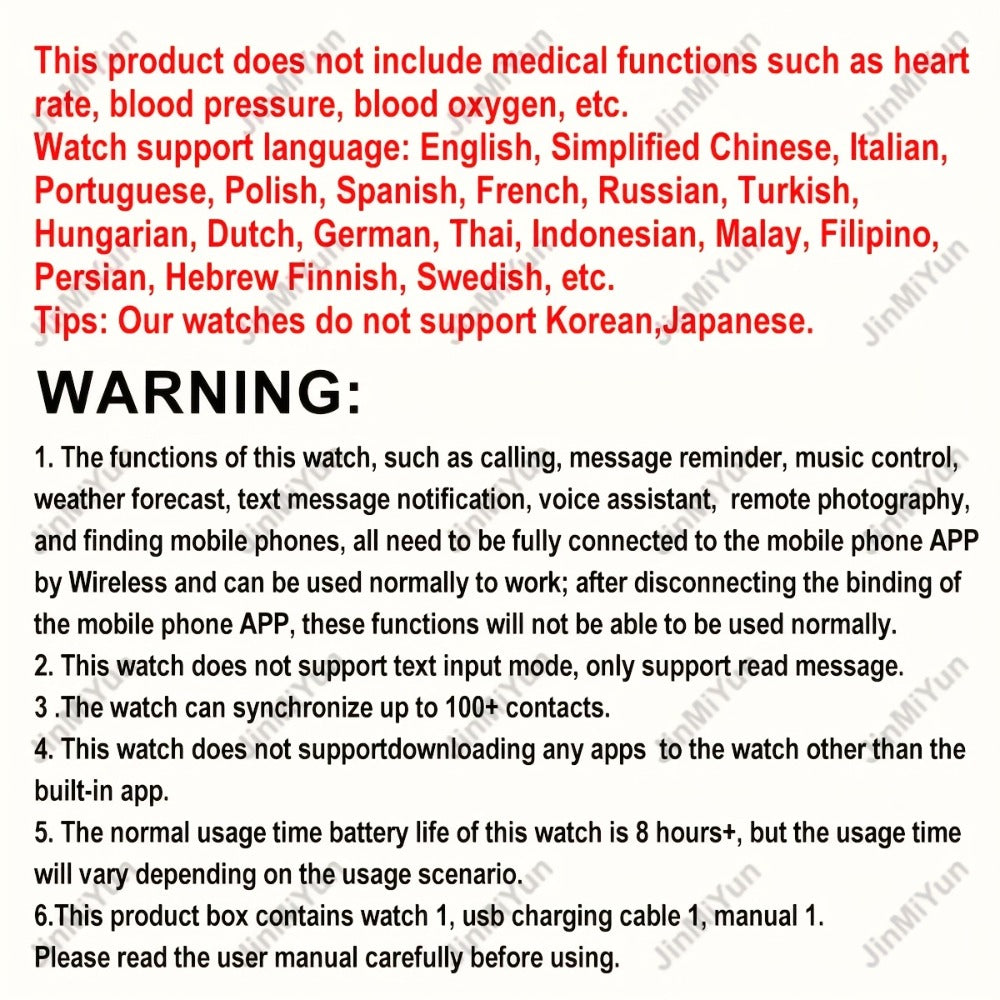 Remote Photo Capture Smartwatch 1.5 Inch Full Touch Screen Wireless Calling Music Playback Multiple Sport Modes Heart Rate Blood Oxygen Sleep Activity Tracker Message Alerts Outdoor Fitness Watch Men Women Black Silver Gold Pink
