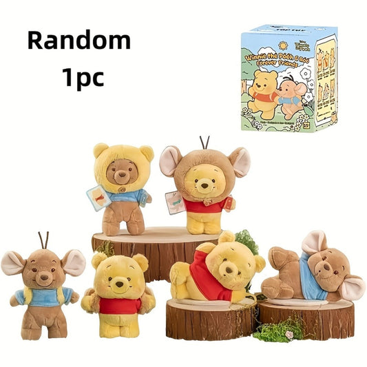 MINISO Disney Winnie The Pooh & Friends Blind Box Figure – Random Collectible Doll Winnie Tigger Eeyore Kanga Roo Classic Outfit Surprise Gift for Kids Disney Fans