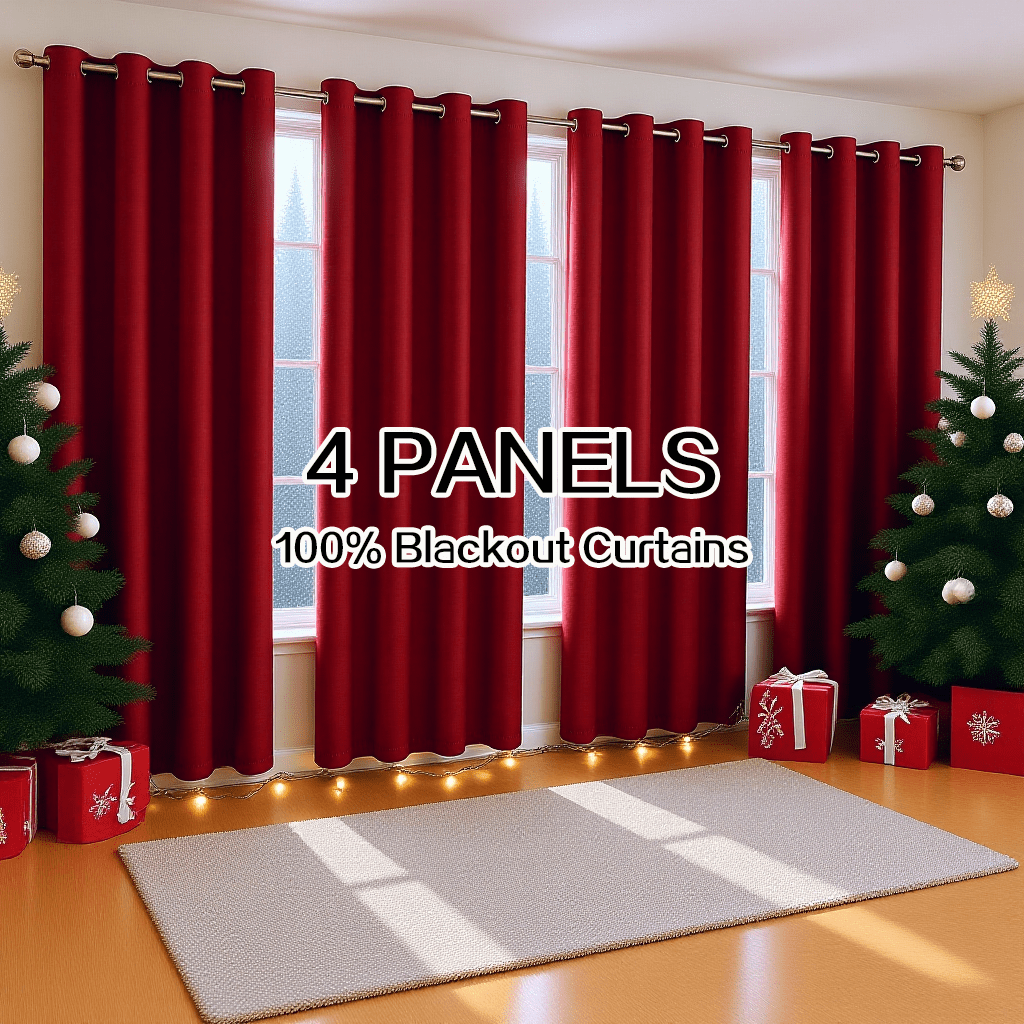 Blackout Curtains 4 Panels – 100% Light Blocking Thermal Insulated Soundproof Privacy Window Curtains for Bedroom Living Room